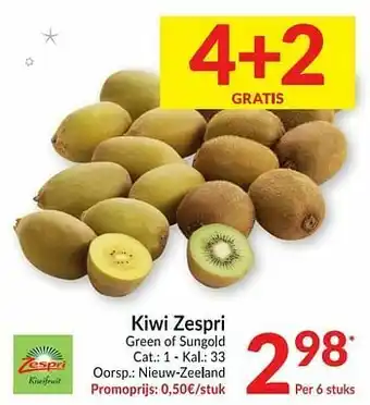 Intermarché Kiwi zespri green of sungold aanbieding