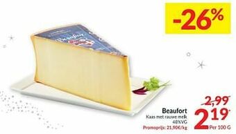 Intermarché Beaufort kaas met rauwe melk aanbieding