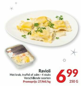 Intermarché Ravioli met krab truffel of zalm aanbieding