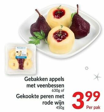 Gebakken appels met veenbessen of gekookte peren met rode wijn