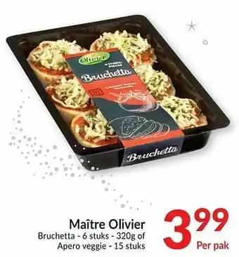 Intermarché Maître olivier bruchetta of apero veggie aanbieding
