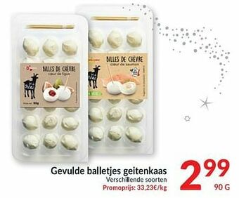 Intermarché Gevulde balletjes geitenkaas aanbieding