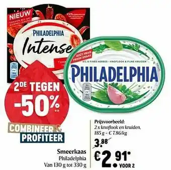 Delhaize Smeerkaas philadelphia knoflook en kruiden aanbieding