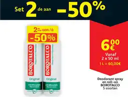 Cora Borotalco deodorant spray en roll-on aanbieding