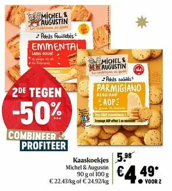 Delhaize Kaaskoekjes michel + augustin aanbieding