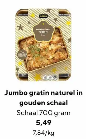 Jumbo Jumbo gratin naturel in gouden schaal aanbieding