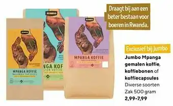 Jumbo Jumbo mpanga gemalen koffie koffiebonen of koffiecapsules aanbieding