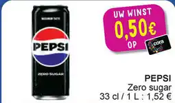 Cora Pepsi zero sugar aanbieding
