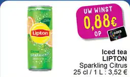 Cora Iced tea lipton sparkling citrus aanbieding