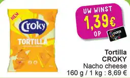 Cora Tortilla croky nacho cheese aanbieding