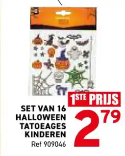 Trafic Set van 16 halloween tatoeages kinderen aanbieding