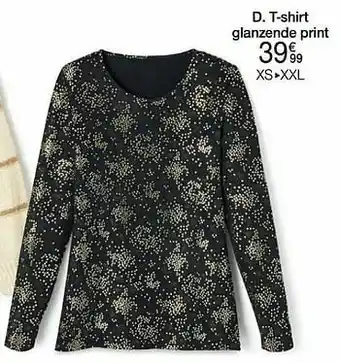 Damart T-shirt glanzende print aanbieding