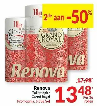 Intermarché Renova toiletpapier grand royal aanbieding