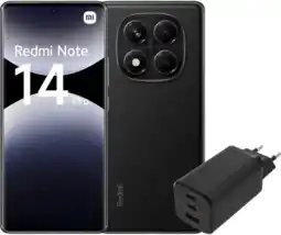 Coolblue Redmi Note 14 Pro 256GB Zwart 4G + BlueBuilt Oplader met 3 Usb Poorten 65W Zwart aanbieding