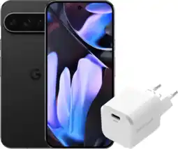 Coolblue Google Pixel 9 Pro XL 256GB Zwart 5G + BlueBuilt Oplader met Usb C Poort 30W Wit aanbieding