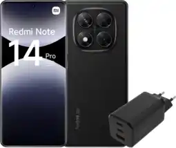 Coolblue Redmi Note 14 Pro 256 Go Noir 5G + BlueBuilt Chargeur avec 3 Ports USB 65W Noir aanbieding