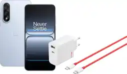 Coolblue OnePlus Nord 5 512Go Bleu 5G + OnePlus SuperVOOC Chargeur 80W avec 2 Ports + Câble USB-C aanbieding