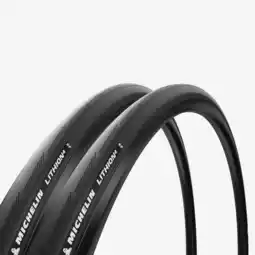 Decathlon Set van twee vouwbanden voor racefietsen Michelin Lithion 4 700x25 zwart aanbieding