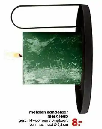 Metalen kandelaar met greep