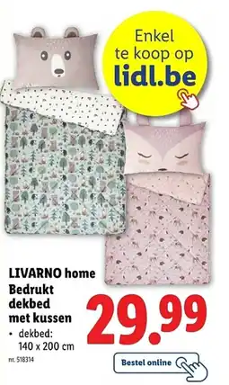 Lidl LIVARNO home Bedrukt dekbed met kussen aanbieding