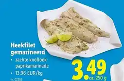 Lidl Heekfilet gemarineerd aanbieding