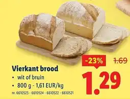 Lidl Vierkant brood aanbieding