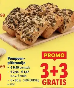 Lidl Pompoen- pitbroodje aanbieding