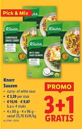 Lidl Knorr Sauzen aanbieding