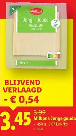 Lidl Milbona Jonge gouda aanbieding