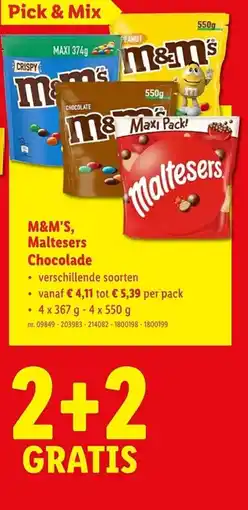 Lidl M&M'S Maltesers Chocolade aanbieding