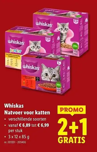 Lidl Whiskas Natvoer voor katten aanbieding