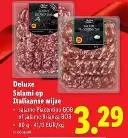 Lidl Deluxe salami op italiaanse wijze aanbieding