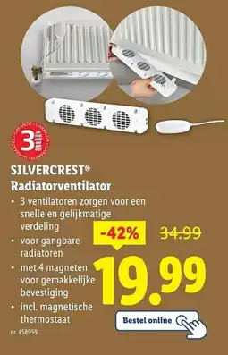 Lidl Silvercrest radiatorventilator aanbieding