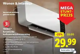 Lidl Tronic keramische badkamerwandverwarming aanbieding