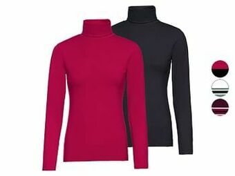 Lidl ESMARA® Set van 2 coltruien of T-shirts met lange mouwen van een katoenmix aanbieding