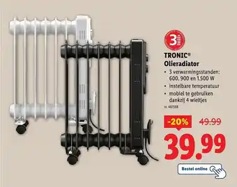 Lidl Tronic olieradiator aanbieding