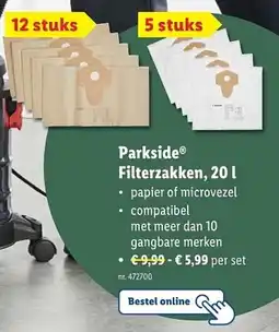 Lidl Parkside filterzakken aanbieding