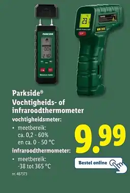 Lidl Parkside Vochtigheids of infraroodthermometer aanbieding