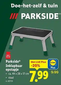 Lidl Parkside inklapbaar opstapje aanbieding