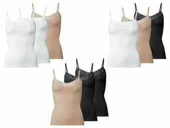 ESMARA® Lingerie Set van 3 spaghettitops van een biokatoenmix