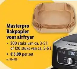 Lidl Masterpro bakpapier voor airfryer aanbieding