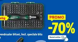 Lidl ParksideⓇ Ratel-schroevendraaier bitset, incl. speciale bits aanbieding