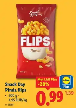 Lidl Snack Day Pinda flips • 200 g - 4,95 EUR/kg aanbieding