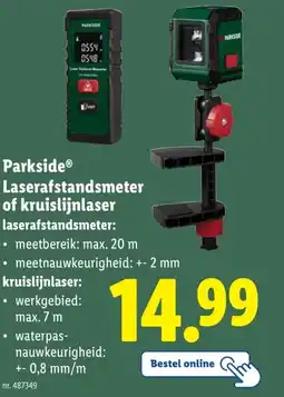 Lidl Parkside Laserafstandsmeter of kruislijnlaser laserafstandsmeter: aanbieding