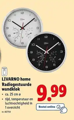 Lidl LIVARNO home Radiogestuurde wandklok aanbieding