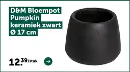 AVEVE D&M Bloempot Pumpkin keramiek zwart Ø 17 cm aanbieding