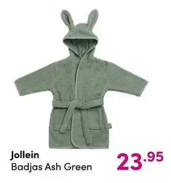 Baby & Tiener Jollein badjas ash green aanbieding