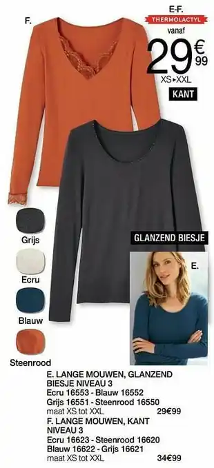 Damart Lange mouwen glanzend biesje niveau 3 aanbieding
