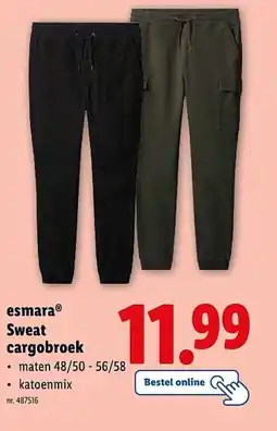 Lidl Esmara sweat cargobroek aanbieding