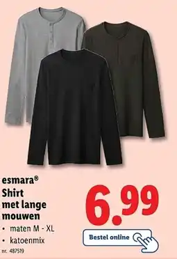 Lidl Esmara shirt met lange mouwen aanbieding